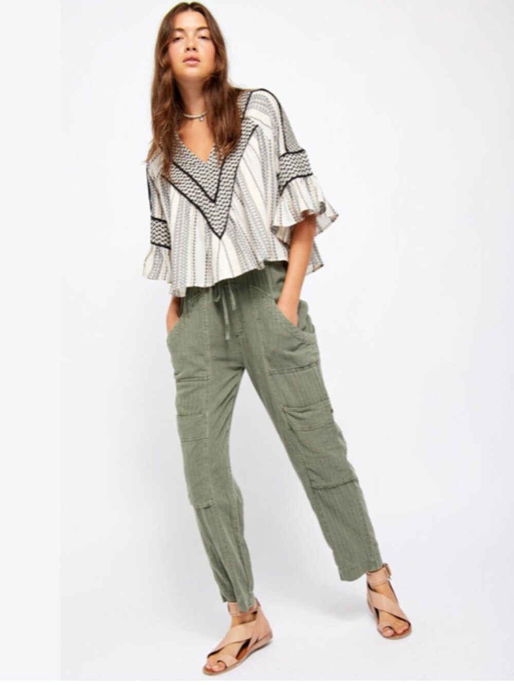 Free People Feelin Good Utility Pull On Cargo Pant